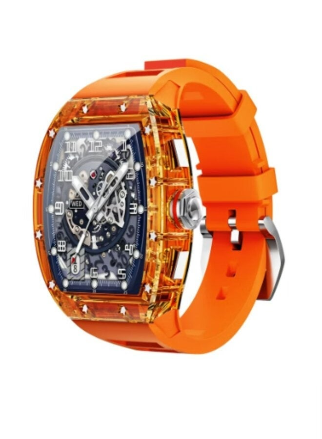 ساعة ذكية Mi Techo WS6 مقاس 1.86 بوصة تعمل باللمس بالكامل IP68 مقاومة للماء واتصال عالي الدقة بنظام Android للرجال برتقالي - Image 4